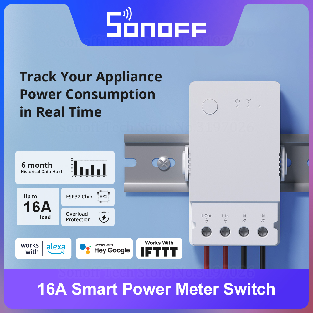 Sonoff Basic Switch - SONOFF POW แหล่งกำเนิดสินค้า16A สมาร์ทเมตร ESP32ชิปการออกแบบความปลอดภัยเกินพิกัดผ่าน EWeLink