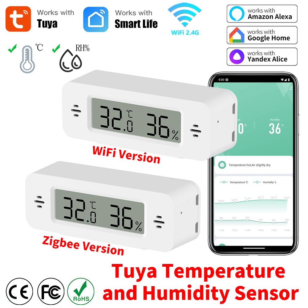 Home Automation Technology - Tuya WiFi/Zigbee อุณหภูมิความชื้นเซนเซอร์ Smart Home Automation