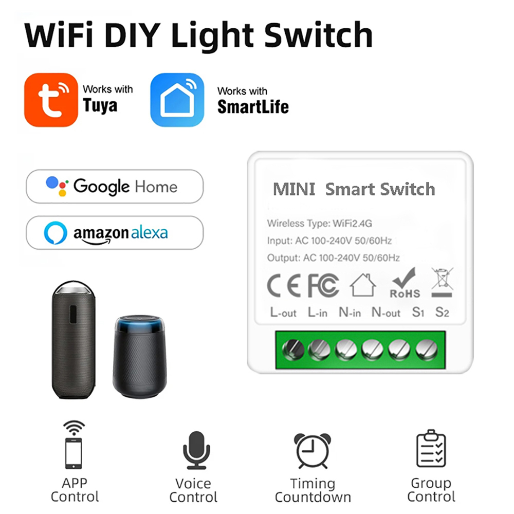 Home Automation Diy - 2 ทิศทาง Tuya Mini 16A WiFi