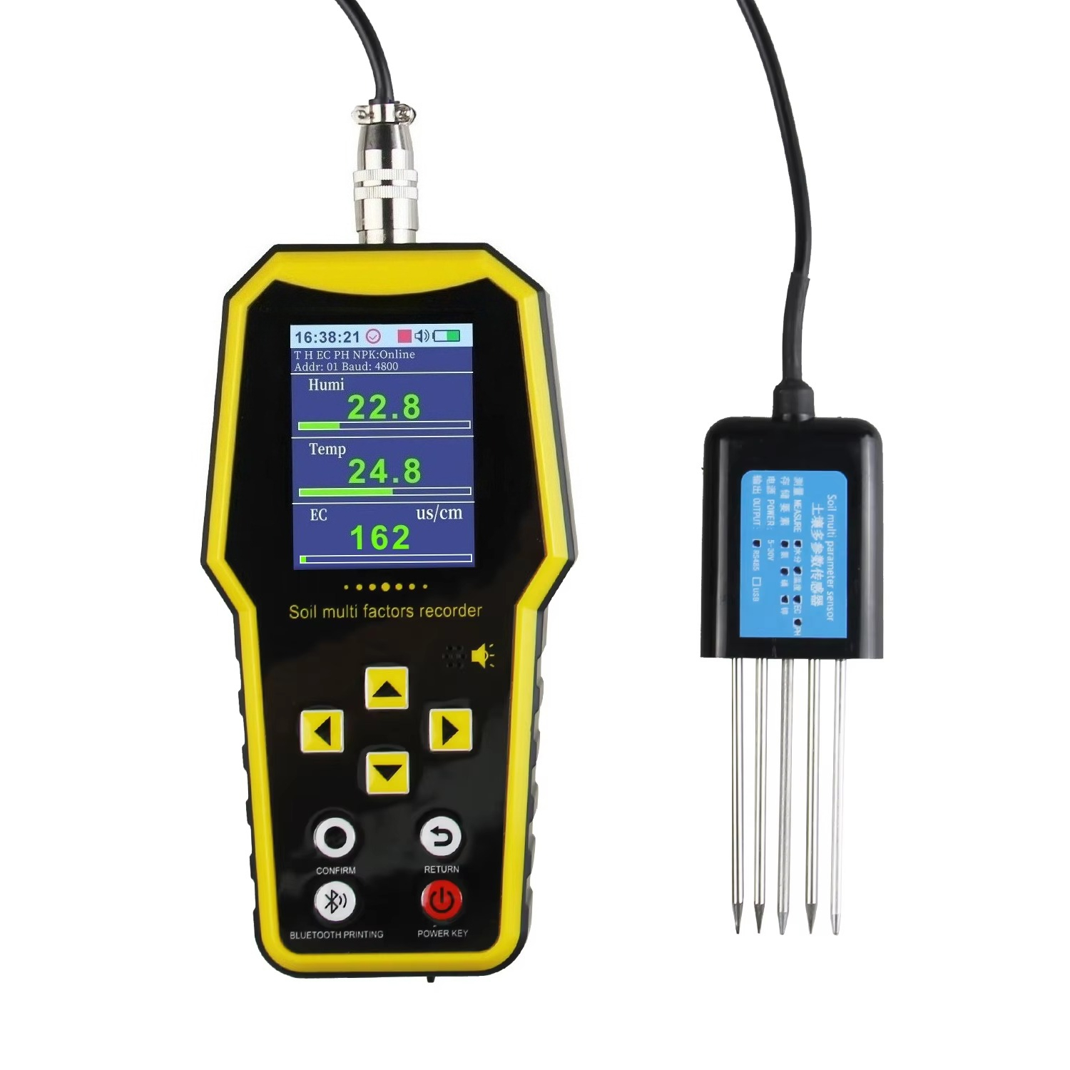 Temperature Humidity Sensor - เครื่องวัดความชื้นในดินแบบพกพา 7 in 1 ตรวจวัดค่า pH