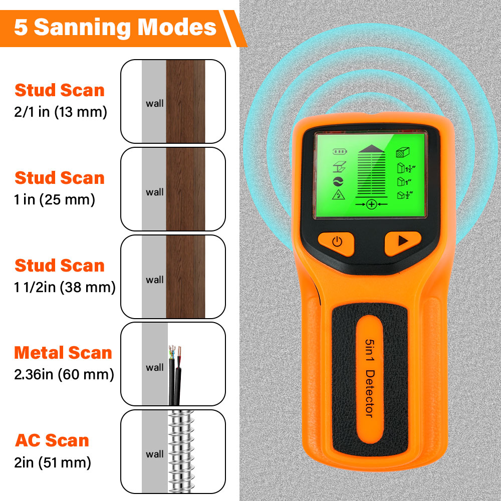 เครื่องตรวจจับผนังแบบพกพา 5 in - Water Leak Detector Wired บทวิจารณ์และราคา