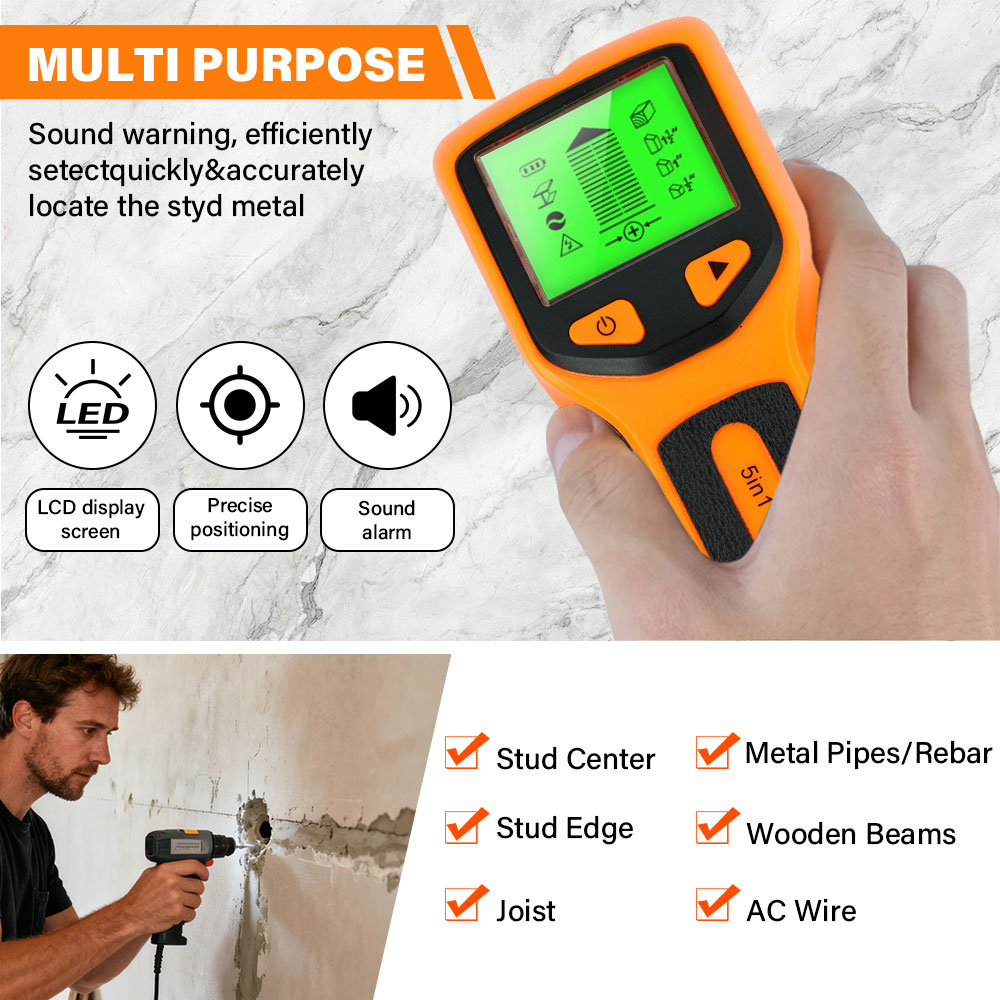 เครื่องตรวจจับผนังแบบพกพา 5 in - Water Leak Detector Wired บทวิจารณ์และราคา